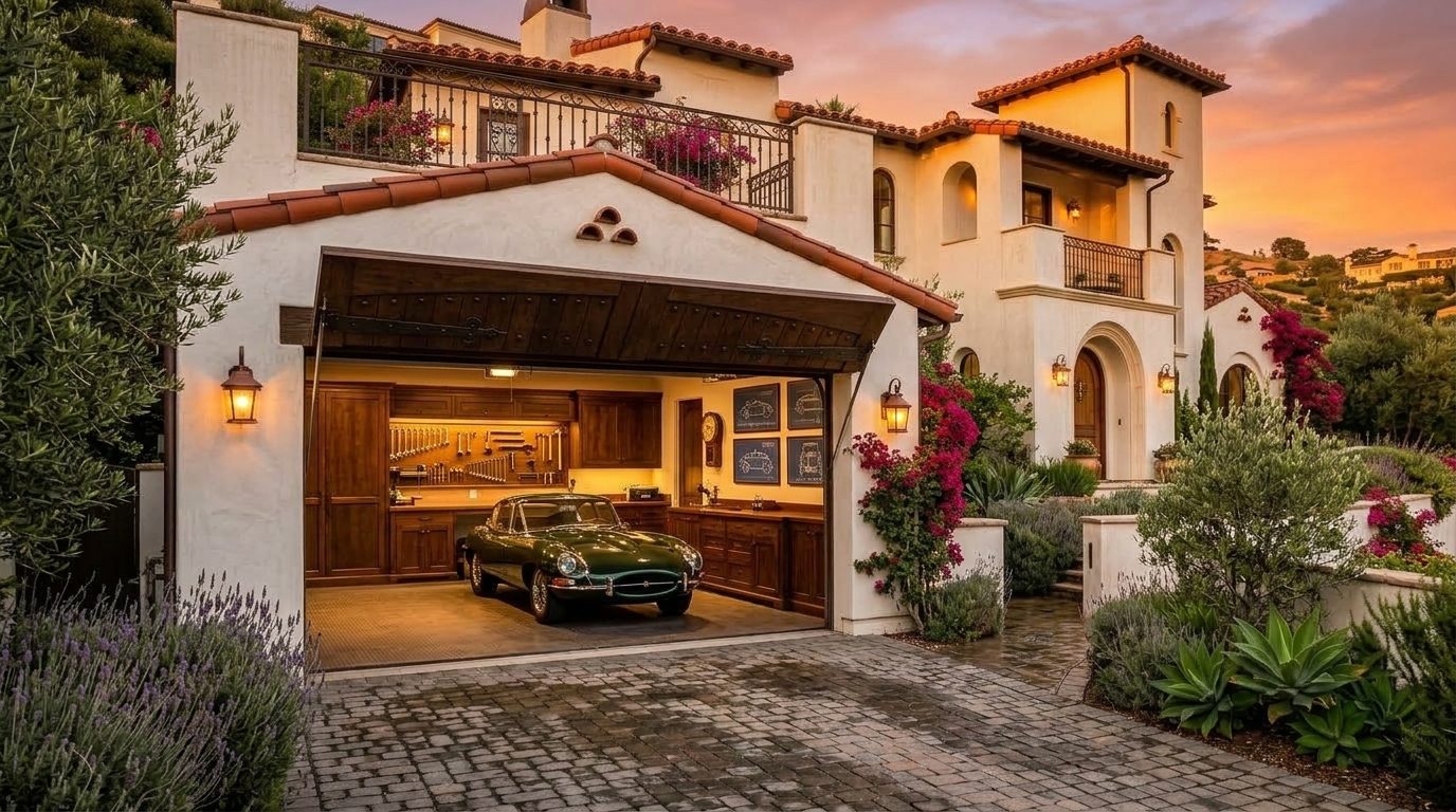 Hughes Garage Door Repairs Garage Door Gliding Open Revealing Warm Illuminated Interior